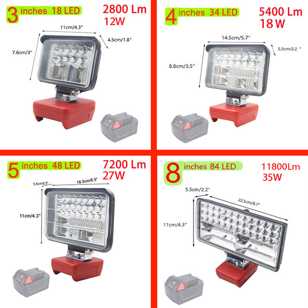 Linterna de Trabajo LED para Batería Milwaukee M18 - Iluminación Profesional Portátil