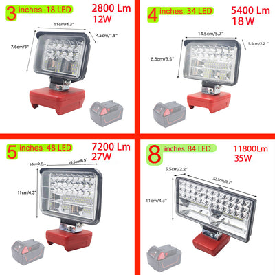 Linterna de Trabajo LED para Batería Milwaukee M18 - Iluminación Profesional Portátil - Image 2
