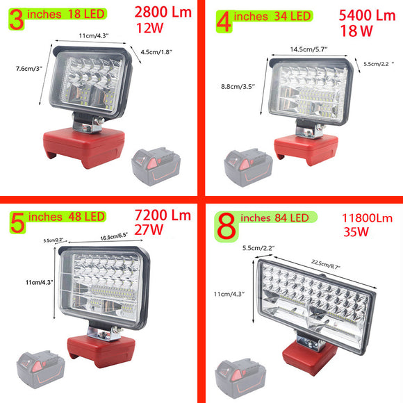 Linterna de Trabajo LED para Batería Milwaukee M18 - Iluminación Profesional Portátil