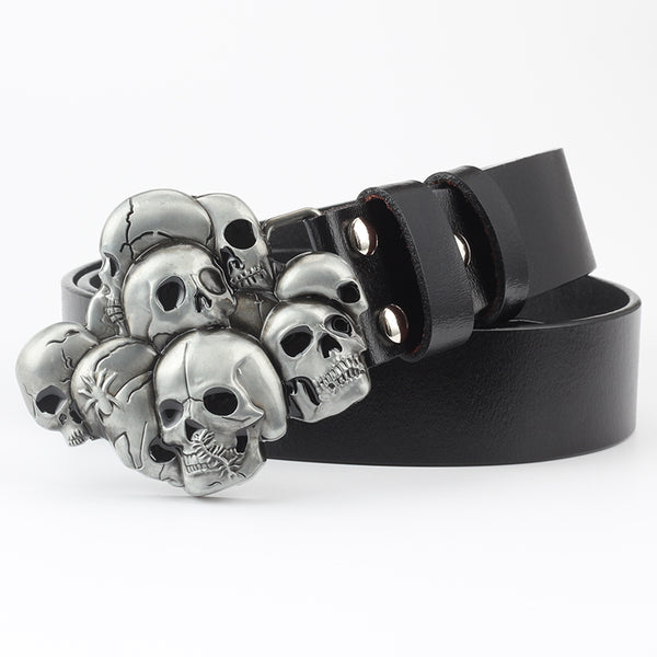 Cinturón Casual con Calavera Negro