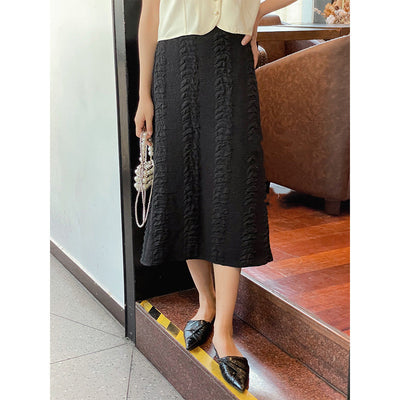 Falda A-línea Cintura Alta Slim con Efecto Cadera y Elegancia - Image 3