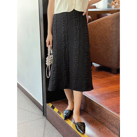 Falda A-línea Cintura Alta Slim con Efecto Cadera y Elegancia - Image 3