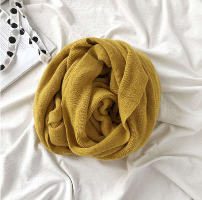 Bufanda de Lana Tejida Pura Color para Mujer - Otoño e Invierno - Image 12