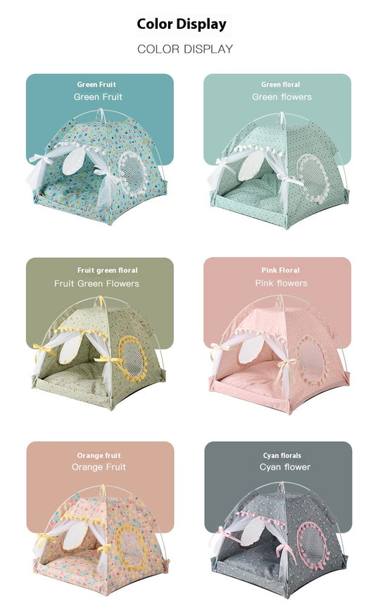 Casa Nido para Gatos Verano Semi-cerrada Plegable Carpa Mascotas - Image 22