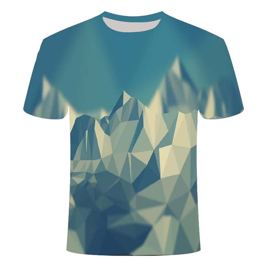 Playera Pareja Estampado 3D Líneas Creativas Unisex - Image 7