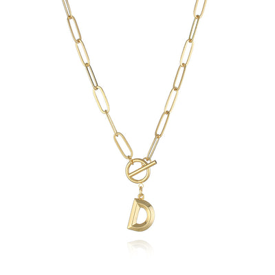 Collar de Letra Chapado en Oro Real Estilo Hip Hop - Image 8