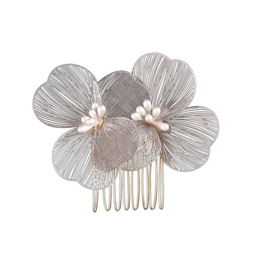Peineta Nupcial de Flores Doradas - Accesorio de Ensueño para Novia - Image 5