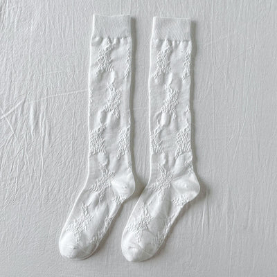 Calcetines Retro Lolita Malla Hueca Rayas Verticales Primavera Verano - Image 10