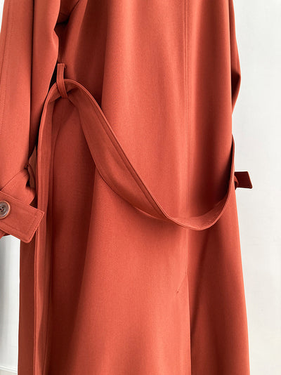 Chaqueta Cortaviento Larga Estilo Británico Suelta Hasta la Rodilla para Mujer - Image 21