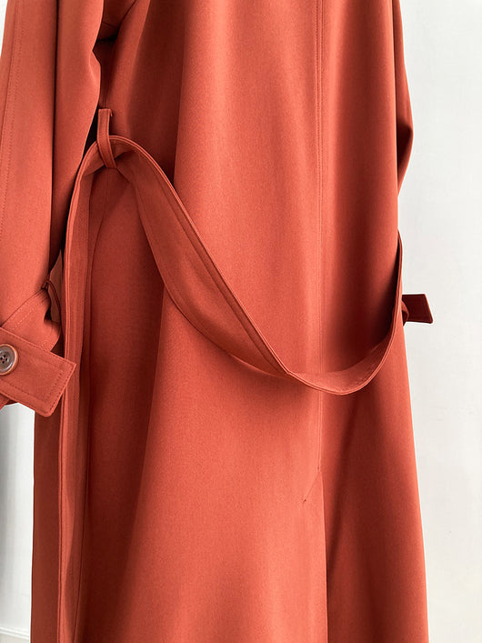 Chaqueta Cortaviento Larga Estilo Británico Suelta Hasta la Rodilla para Mujer - Image 21