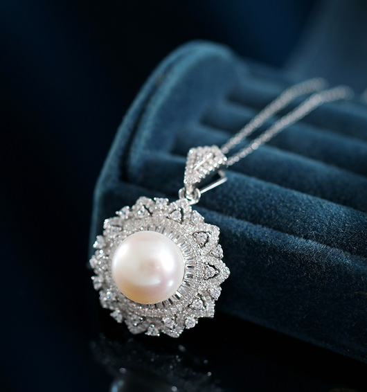 Collar Colgante de Perla de Agua Dulce Brillo Intenso en Plata S925 - Image 3