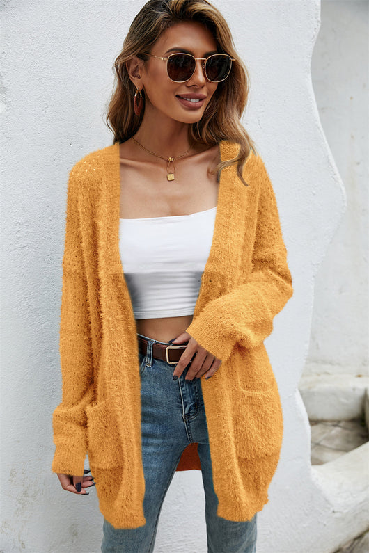 Cardigan Tejido Talla Grande Abrigo Midi Elegante - Image 4