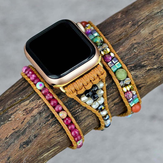 Pulsera Tejida a Mano con Cordón de Amatista en 3 Capas - Image 3
