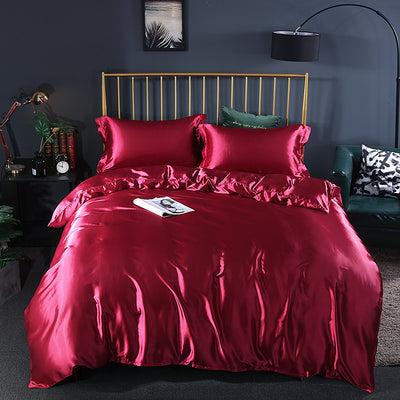Juego de Cama Funda Nórdica Seda de Hielo Color Puro Verano - Image 25