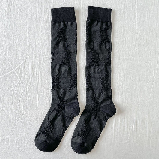 Calcetines Retro Lolita Malla Hueca Rayas Verticales Primavera Verano - Image 6