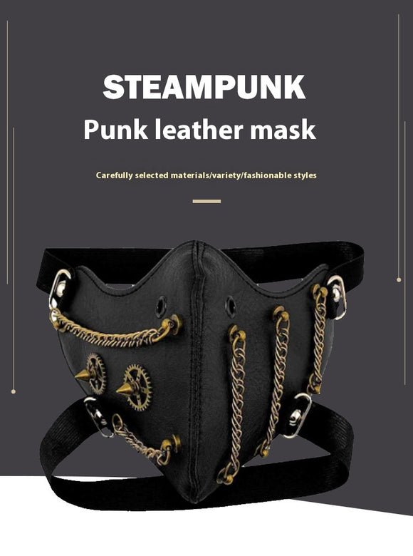 Máscara Steampunk Halloween con Cadena de Personalidad y Protección