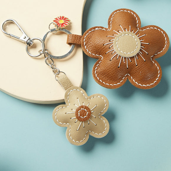 Bicolor Flower Keychain Pendant - Handmade DIY Kit
