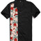 Men's Retro Short Sleeve Skull Print Shirt with Patches