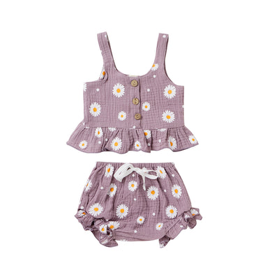 Conjunto de Dos Piezas para Niña con Tirantes y Shorts Estampado - Image 7