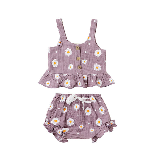Conjunto de Dos Piezas para Niña con Tirantes y Shorts Estampado - Image 7