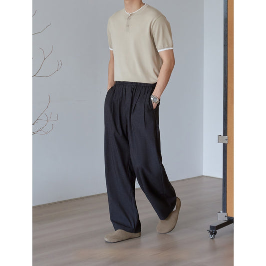 Pantalones Casuales de Pierna Ancha Relajada para Hombre - Image 2