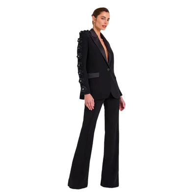 Conjunto Elegante de Dos Piezas con Flores para Mujer - Image 5