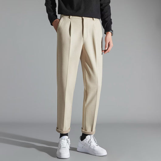 Pantalones Casuales Slim Fit en Lana para Hombre