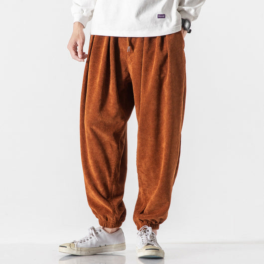 Pantalones Harem de Pana Suelta Talla Grande para Hombre - Image 13
