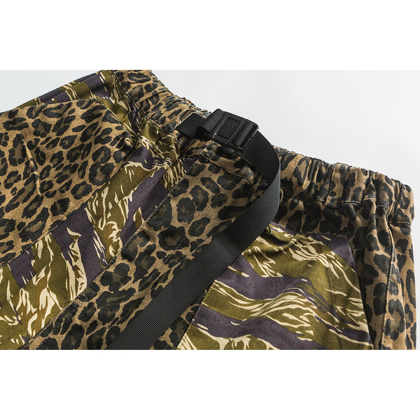 Shorts Cargo Camuflado con Estampado Leopardo - Unisex