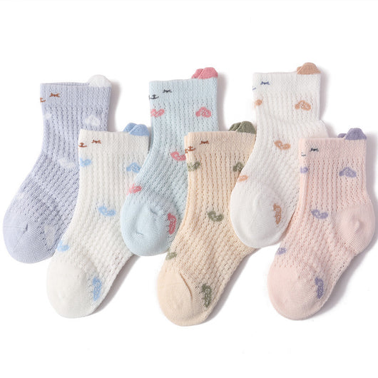 Calcetines Infantiles Ultradelgados de Algodón Puro con Malla Transpirable - Image 10
