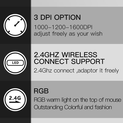 Ratón Ergonómico RGB Inalámbrico Vertical M618C - Image 4