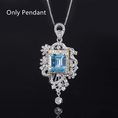 Conjunto de Anillo y Pendiente de Aguamarina Simulada - Image 8