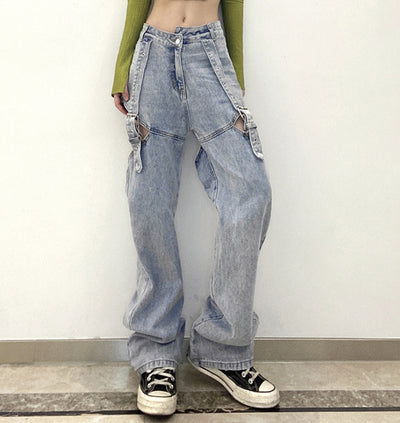Pantalones Vaqueros Holgados de Pierna Ancha - Comodidad Casual