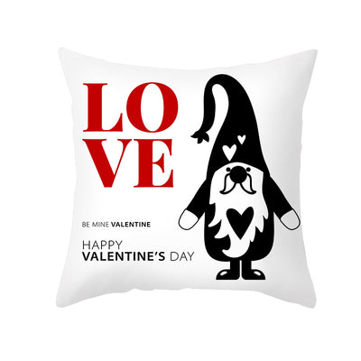Funda de Almohada Día de San Valentín Letras Cartoon Roja - Tela Melocotón - Image 26