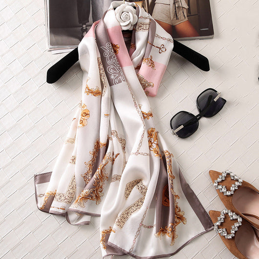 Pañuelo de Seda Estampado Satinado - Protección Solar y Elegancia - Image 13
