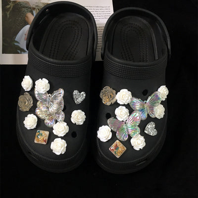 Hebillas Decorativas Flores para Tenis - Accesorios DIY Negro - Image 5