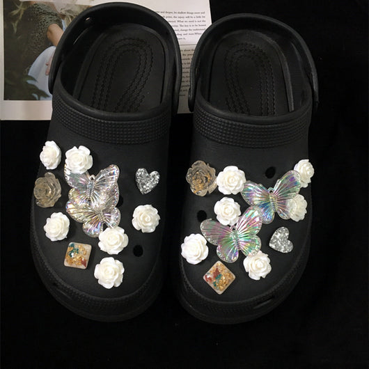 Hebillas Decorativas Flores para Tenis - Accesorios DIY Negro - Image 5