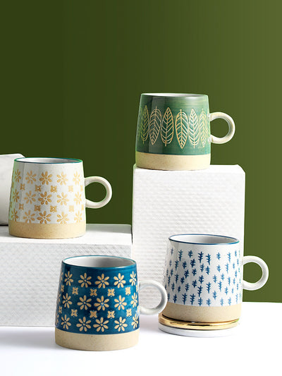 Taza de Cerámica Artesanal con Relieve Pastoril Retro - Image 2