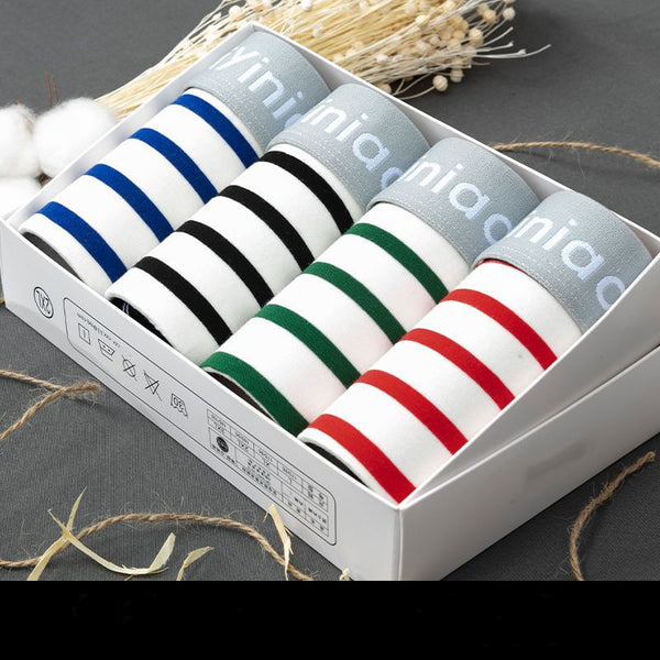 Pack de 4 Bóxers de Algodón para Hombre - Diseños a Rayas y Estampados