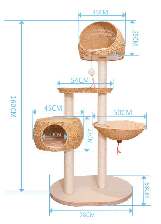 Árbol Rascador Multicapa en Madera Maciza para Gatos - Image 7