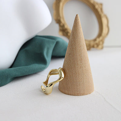 Anillo de Plata S925 Minimalista Ondulado Brillante para Mujer - Image 7