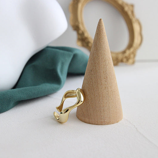 Anillo de Plata S925 Minimalista Ondulado Brillante para Mujer - Image 7