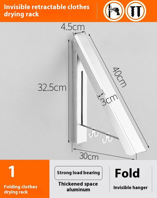 Tendedero Invisible Plegable de Aluminio sin Perforaciones - Image 4