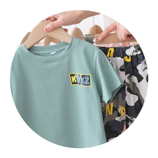 Conjunto de Verano Infantil Camuflado - Short y Playera para Niños y Niñas - Image 6