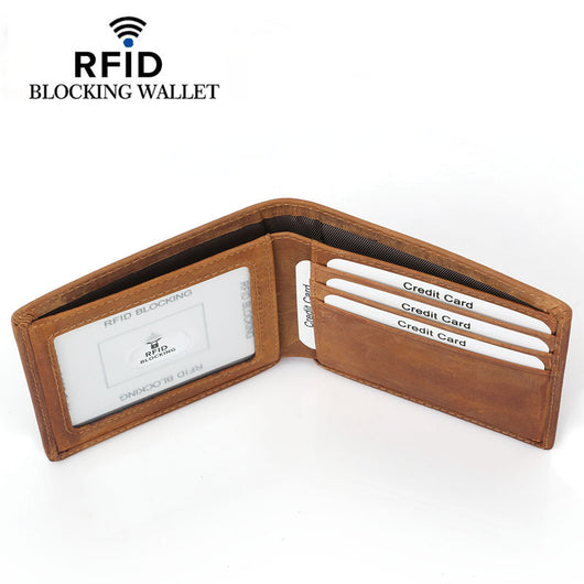 Billetera Bifold de Cuero Retro para Hombre con Protección RFID - Image 8