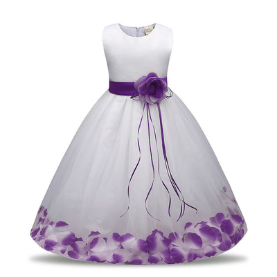 Vestido de Princesa Infantil con Malla Floral - Image 3