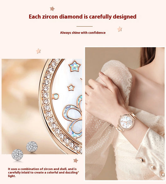 Reloj de Cuarzo para Mujer con Correa de Acero y Diamantes - Image 17
