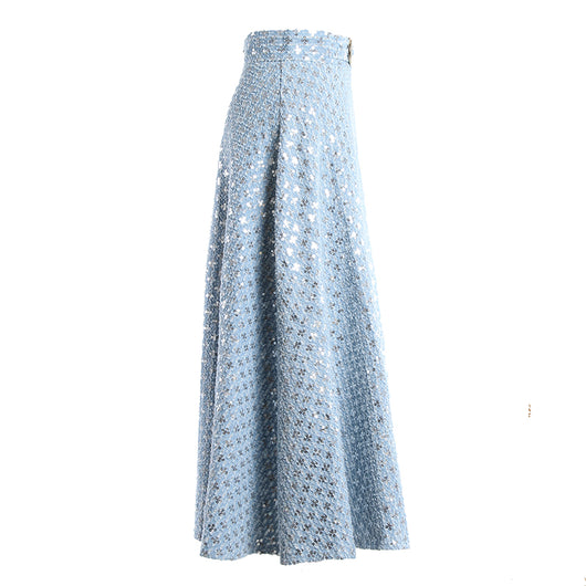 Falda Vaquera Midi con Bordados Elegantes - Image 24