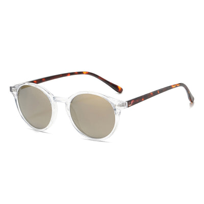 Round black full-rim sunglasses with vibrant blue polarized lenses, ideal for sun protection and fashion. - Image 11