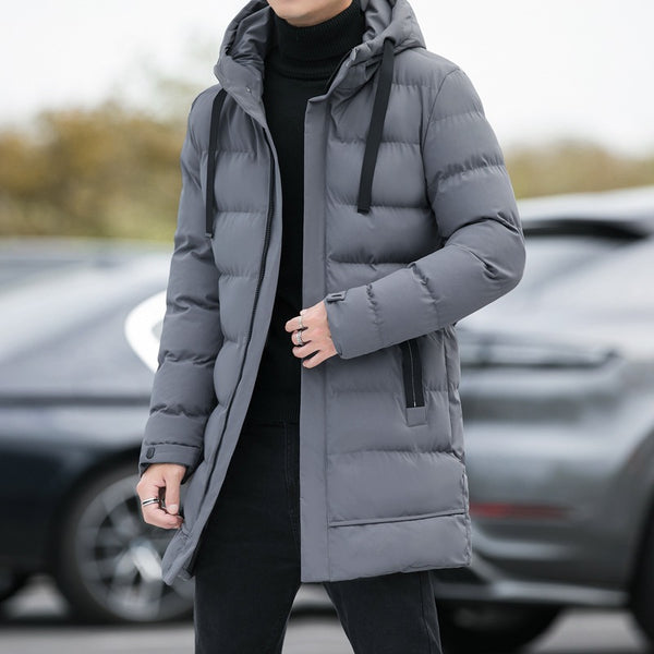 Abrigo Largo con Capucha para Hombre - Chaqueta Impermeable Invierno